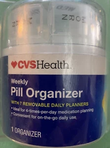 Weekly Pill Organizer ~ 7 Daily Pill Planners ~ 4 Times A Day Med Storage White - Picture 1 of 3