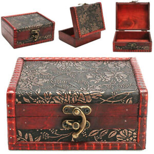 Vintage Flower Flora Jewelry Box Home Decoration Boxes Wooden Tarot Cards Case
