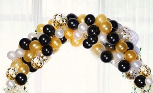 Guirnalda de confeti globos negros dorados blancos boda cumpleaños arco 100 un. - Imagen 1 de 1