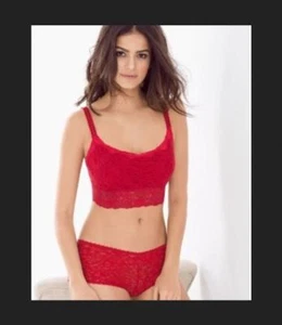 Soma Bralette S Allover Lace Scoopneck Bra Ruby Red Holiday - Picture 1 of 5