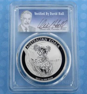 2015 PCGS MS 70 Koala 1oz .999 Fine Silver Australia Dollar, David Hall Label - Picture 1 of 8