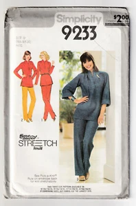 Simplicity 9233 Pantalones-Pulóver Túnica-Elastizados Tejidos 16-18-20 Patrón de Costura SIN CORTAR - Imagen 1 de 3