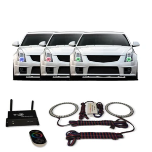 RGB Multi Color WIFI Headlight Halo kit for Cadillac CTS 08-15 - Picture 1 of 11