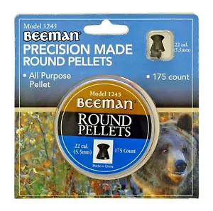 BEEMAN Premium 175 Count PRECISION MADE ROUND Domed 5.5mm .22 Caliber Pellets - Picture 1 of 3