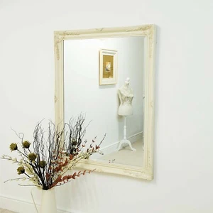 Large Antique Ivory Mirror Classic Full Length Ornate 110cm-200cm x 79cm-140cm - Picture 1 of 4