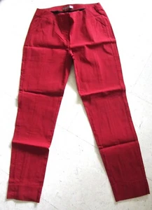 rote Hose in 40 gerade Form von Stehmann 7/8 Länge mit Schlitz unten - Bild 1 von 2
