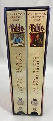The Bible By Charleton Heston Old/New Testament 2VHS set! SEALED New Testament. - Image 1 of 4