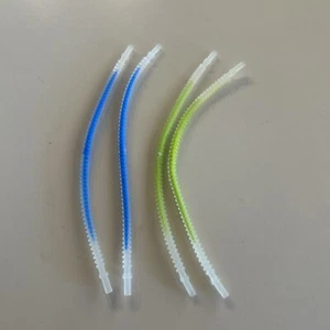 LEGO Bionicle Parts Lot - 57539 Flexible Ribbed 19L Hose Trans With Lime / Blue - Picture 1 of 2