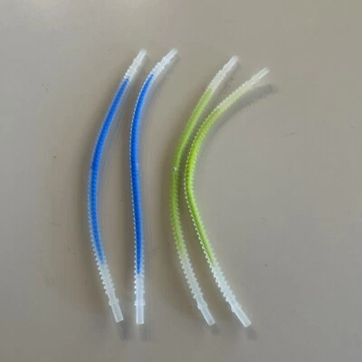 LEGO Bionicle Parts Lot - 57539 Flexible Ribbed 19L Hose Trans With Lime / Blue - Image 1 of 2