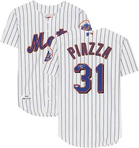 Mike Piazza New York Mets Signed Mitchell & Ness Pinstripe Authentic Jersey - Picture 1 of 5