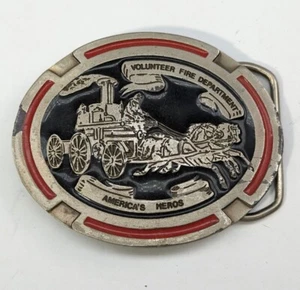 Fibbia cintura metallo vintage vigili del fuoco vigili del fuoco FD VFD volontario - Foto 1 di 4