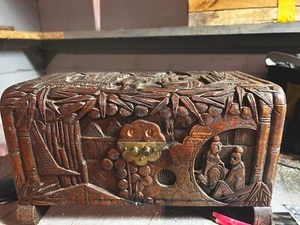 Authentic Old Rare antique asian carved box - Picture 1 of 5