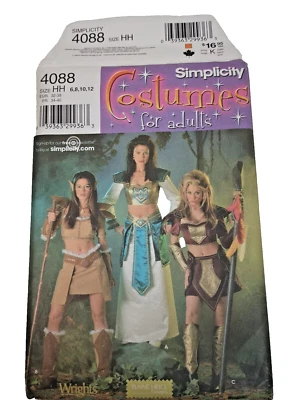 Simplicity 4088 Ladies Adult Costume Warrior Sewing Pattern Size 6-12  New - Image 1 of 4
