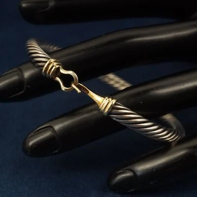 Brazalete David Yurman Sterling & 14k Cable Hebilla Gancho - Envío Gratis EE. UU. Foto 1 de 4