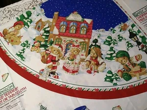 Vintage Daisy Kingdom CHERISHED TEDDIES Christmas Tree Skirt Panel 2 Yds x 60" - Picture 1 of 7