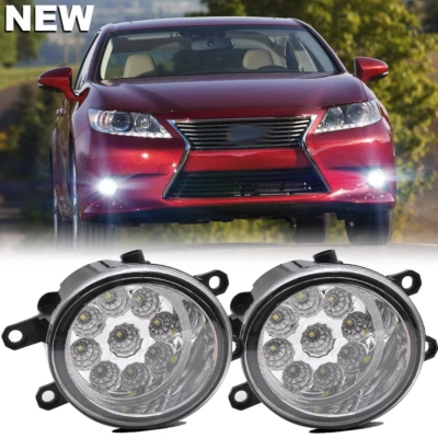 Pair Clear 9LED Fog Light For Lexus ES300h ES350 2013-2015 Bumper Driving Lamps - Image 1 of 4