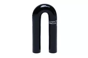 HPS 2-3/8" ID Reinforced Silicone 180 Degree U Bend Elbow Coupler Hose Black - Picture 1 of 4