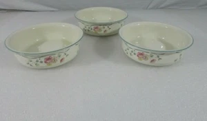 Set of 3 Lenox "Country Cottage Courtyard" Floral 6-1/4" Cereal Bowls Chinastone - Picture 1 of 8