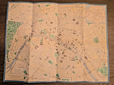Map of Paris by Blondel la Rougery Vtg Color Map Travel Poster No. 251 1956 (CL) - Image 1 of 4