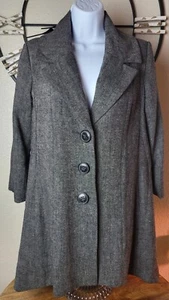 CAbi Womens Brown Tweed Shakespeare Wool Blend Swing Coat Style 169 Size 2 EUC - Picture 1 of 9