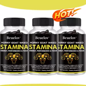(3 pack) Horney Goat Weed for Men & Women-with Maca,Saw Palmetto,Panax Ginseng - Picture 1 of 9