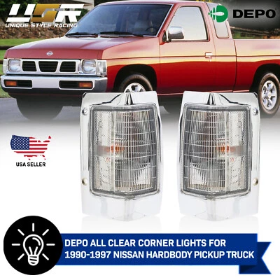 DEPO Pair of Front Clear Corner Light For 1990-1997 Nissan Hardbody Pickup Truck - Изображение 1 из 4