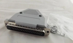 DB62 Male Plug 62 Pin 3 Rows D-SUB Connector Grey Plastic Hood Cover Backshell - Picture 1 of 6