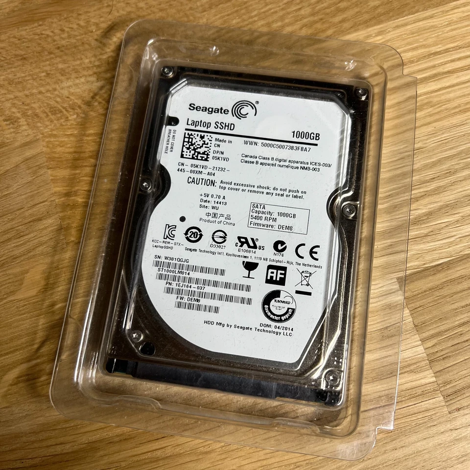 SEAGATE 1000GB ST1000LM014 SERIAL ATA DISC DRIVE 1TB 2.5" SATA LAPTOP SSHD HDD - Image 1 of 1