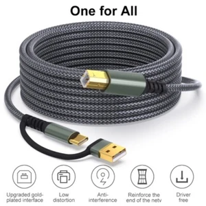 USB Type C to USB B Printer Cable 480Mbps Data Cord Wire for Computer Laptops - Photo 1/16