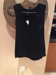 Camicetta canotta J CREW foderata blu navy taglia 00 nuova con etichetta #1 - Foto 1 di 4