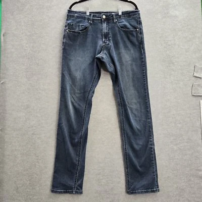 Pantalones de mezclilla Buffalo David Bitton para hombre 34X34 azul AXEL 33" entrepierna algodón poliéster Foto 1 de 4