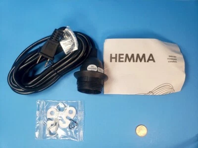 NEW - Ikea HEMMA Hanging Light Cord 15'5" Black,No Switch [300.815.56-17796] 75W - Image 1 of 4
