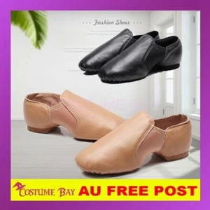 AU STOCK Soft Genuine Leather Canvas Ballet Jazz Dance Shoes Split Sole Ballroom - Picture 1 of 26