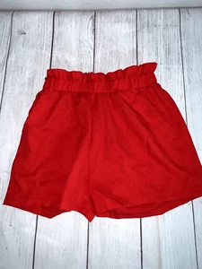 Girls Red Mid-Rise Shorts Cinched Waist Belted and pockets 11Y - 12Y - Picture 1 of 4