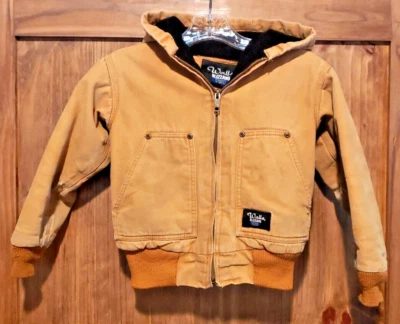 WALLS Blizzard Pruf Jacket Youth Tan Brown Canvas Hooded Outdoor Size Small - Image 1 of 4
