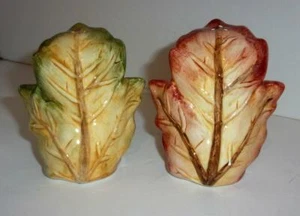Salt & Pepper Shaker *AUTUMN LEAVES* Porcelain 3½" Tableware Kitchenware New - Picture 1 of 4