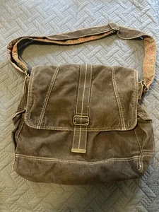 OLD NAVY ABBIGLIAMENTO CO BORSA IN VELLUTO A COSTE MARRONE STAMPA FLOREALE INTERNO CINTURINO REGOLABILE - Foto 1 di 6