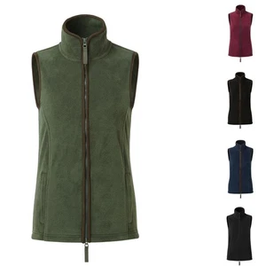 Premier Womens Plain Zip Up Sleeveless Fleece Body Warmer Gilet Warm Waistcoat - Picture 1 of 16