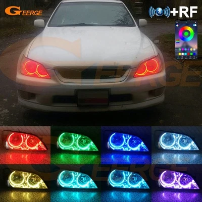 Para Lexus IS200 IS300 Toyota Altezza Multicolor RGB LED Ojos de Ángel Kit BT APP Foto 1 de 4