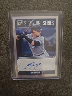 2018 DONRUSS SIGNATURE SERIES CLINT FRAZIER CARTÃO DE NOVATO CUBOS YANKEES  - Imagem 1 de 2