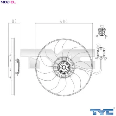FAN ENGINE COOLING 825-0019 FOR OPEL ASTRA/J/Sports/Tourer/GTC CASCADA 1.2L 4cyl - Image 1 of 4
