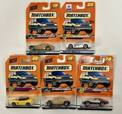 Lot Of 5 Mattel Wheels Matchbox Cars 1998 Corvette Prowler MGF Calibra Atlantic - Image 1 of 2
