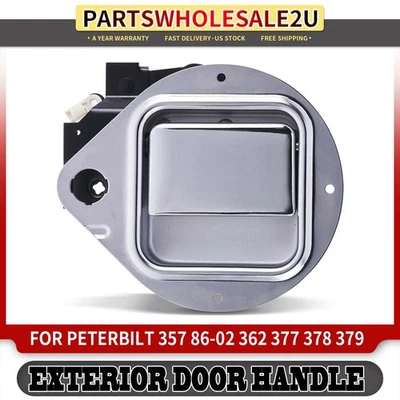 Manija de puerta exterior delantera izquierda metálica cromada para Peterbilt 357 362 378 379 377 Foto 1 de 4