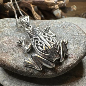 Collana rana irlandese Irlanda celtica donna 925 ciondolo CATENA OMAGGIO regalo pagen - Foto 1 di 7