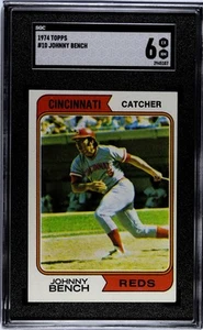 Topps Johnny Bench #10 1974 SGC 6 EX-MT HOF Reds - Imagen 1 de 2
