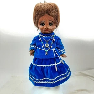 Native American Hopi / Navajo Indian Leather Doll - Handmade & Signed Moon Child - Bild 1 von 8