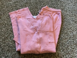 Vintage Victoria Secret Thermo Pyjama Set XL lachsfarben gebraucht, in einwandfreiem Zustand - Bild 1 von 24