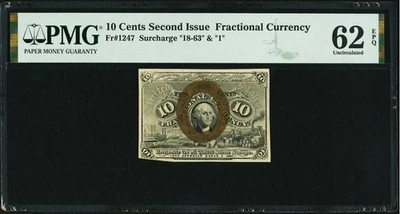 FR 1247 - 10c SECOND ISSUE FRACTIONAL -  1-18-63 - PMG 62 EPQ UNC - CIVIL WAR - Image 1 of 4
