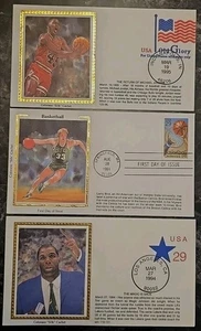 USA Colorano Silk NBA FDC & Special Event M. Jordan, L. Bird, & M. Johnson - Picture 1 of 4