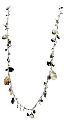 Ralph Lauren Long Abalone Toggle Necklace Black New! NWT - Image 1 of 3